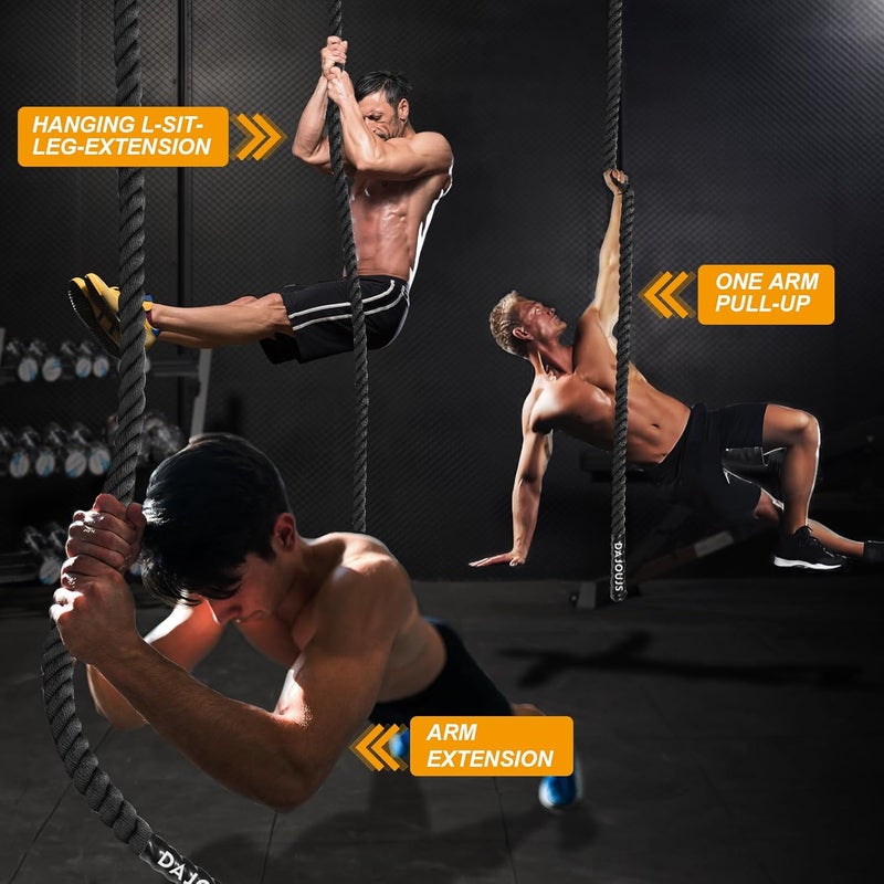 DAJOUJS Climbing Rope 1.5 Inch Diameter 10/15 / 20/30 Feet Length Gym Climbing Rope for Workout Fitness & Strength Training, Gym Rope, Exercise Climbing Rope in Black for Adults Outdoor & Indoor - Image 4